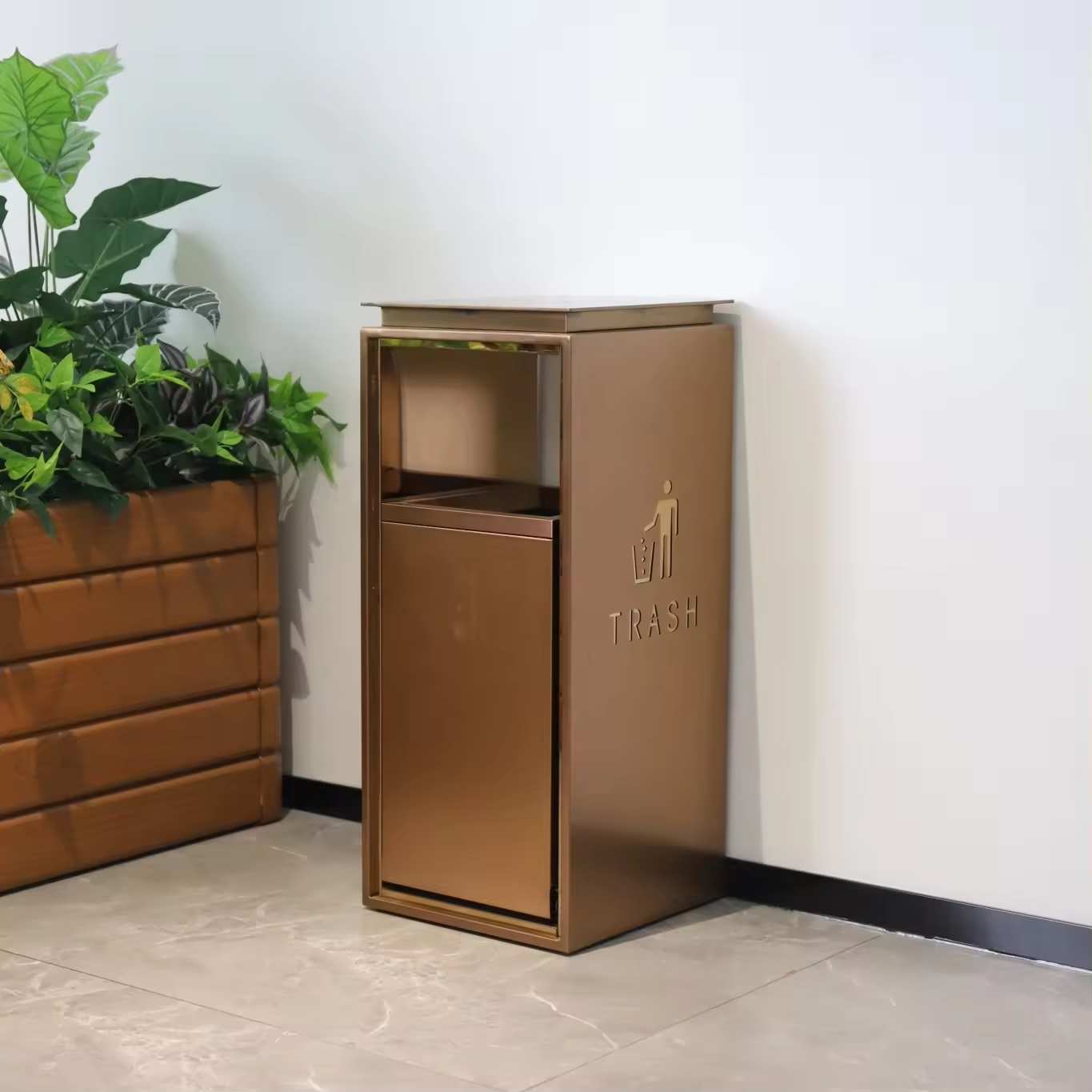 Hotel Prullenbak voor Lobby Lift Ingang RVS (optioneel met of zonder asbak)